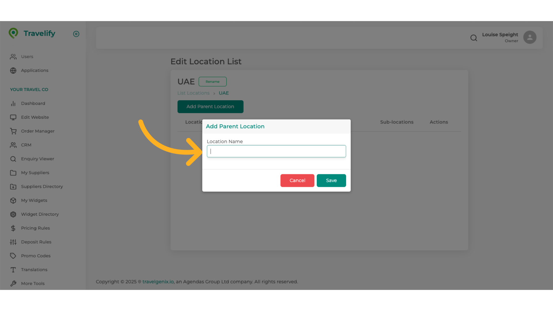 Give your Parent Location the desired name
