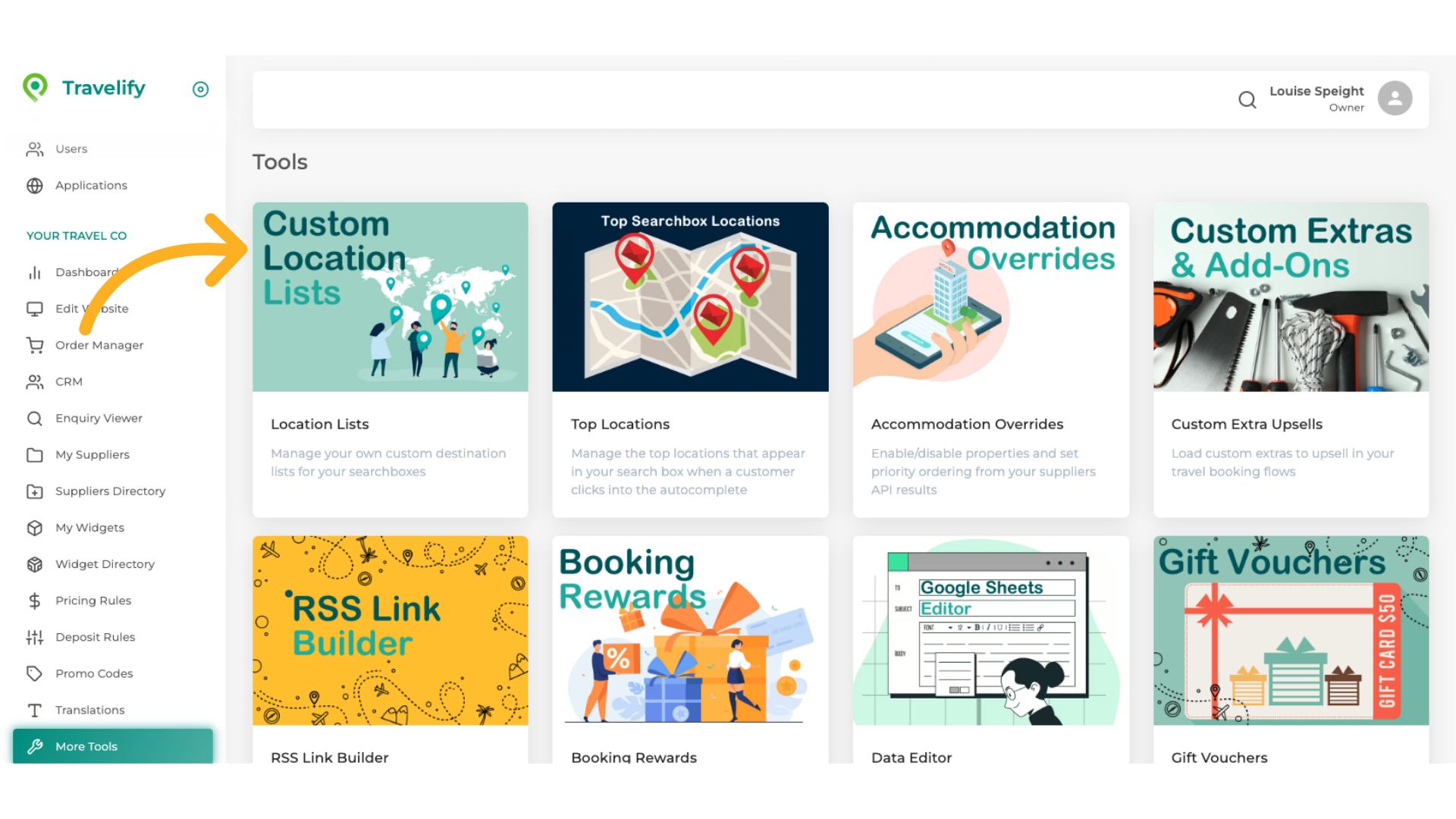 Click on Custom Location Lists