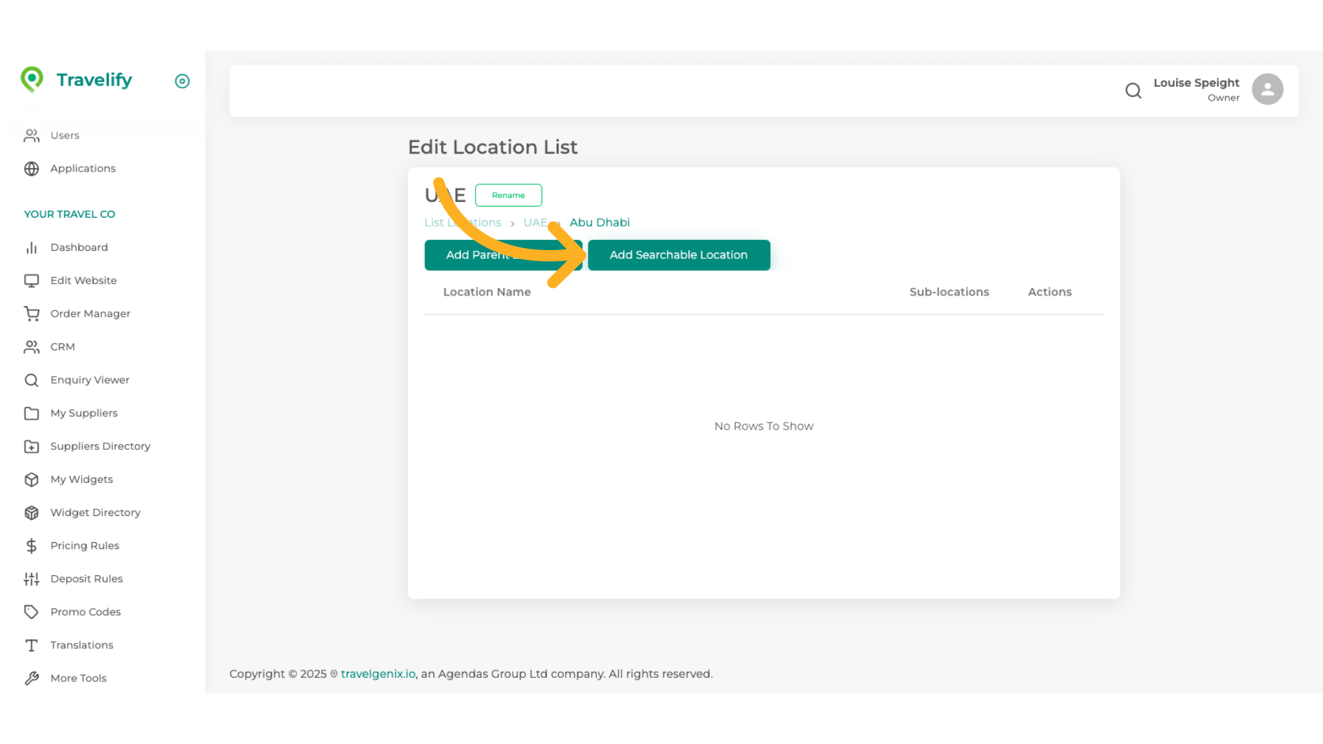 Click 'Add Searchable Location'