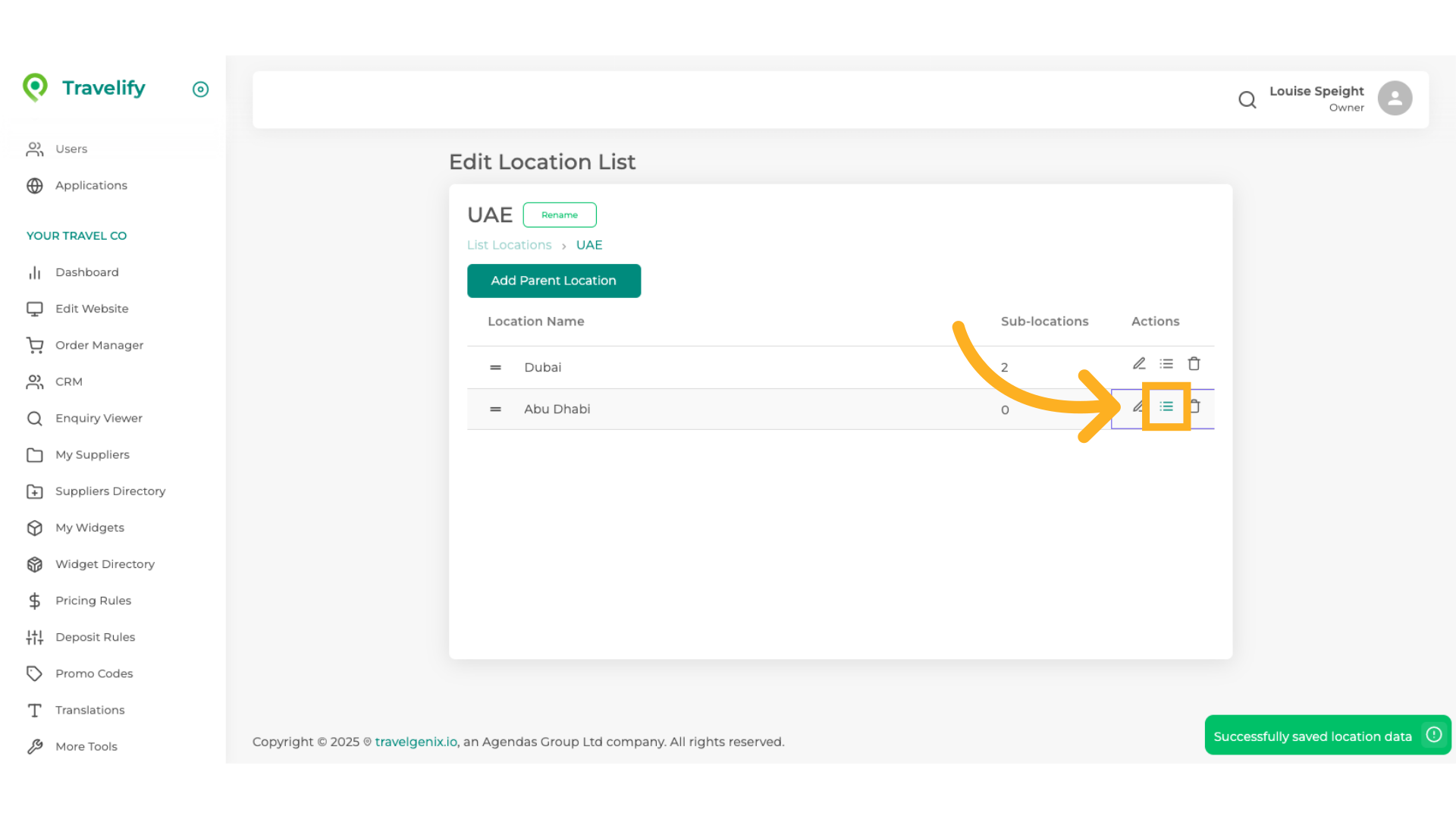 Now lets create a Searchable Location for another Parent Location