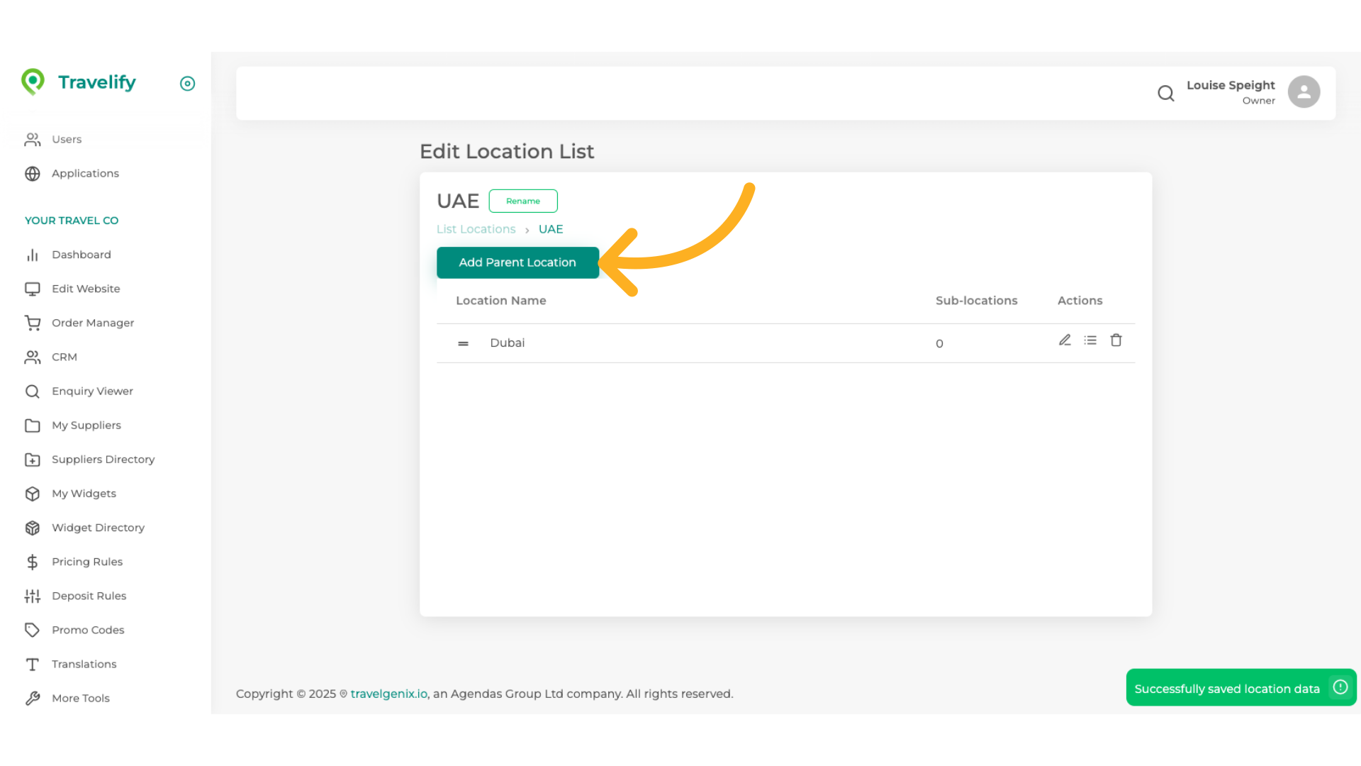 Click 'Add Parent Location