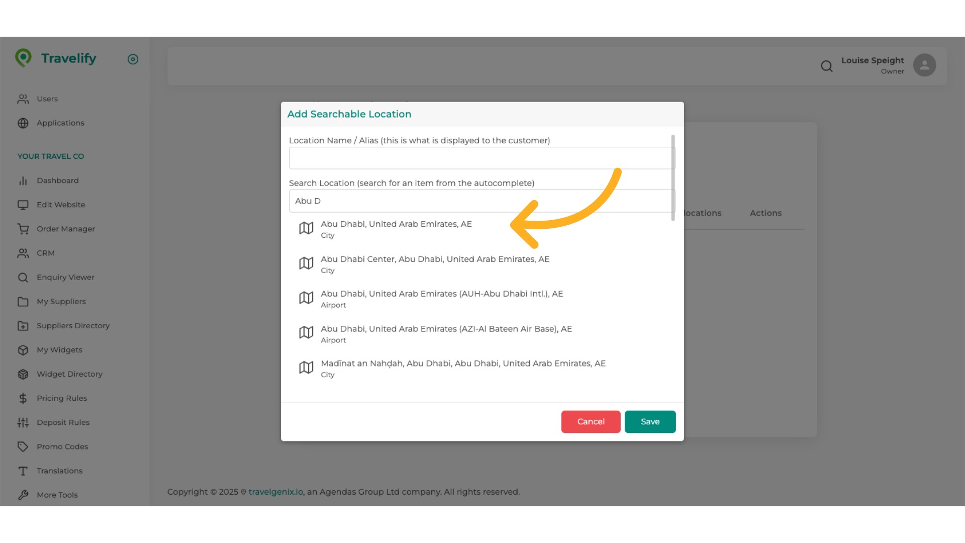 Make selection from the dropdown list