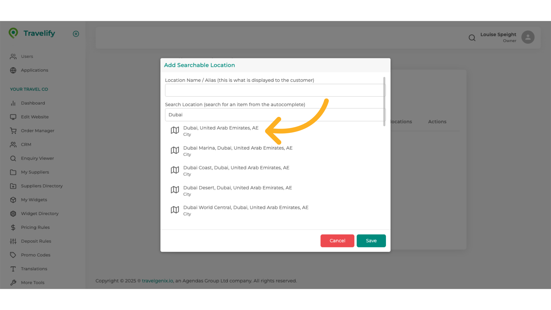 Make selection from the dropdown list