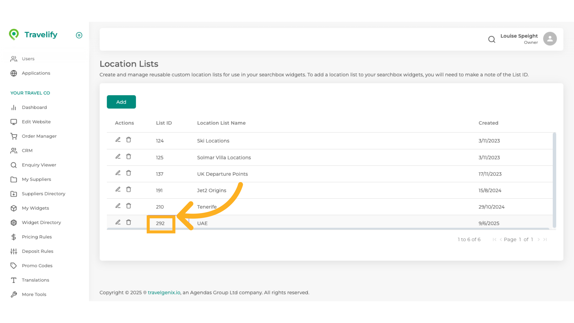 Make note of this List ID number as you will need it for the next step