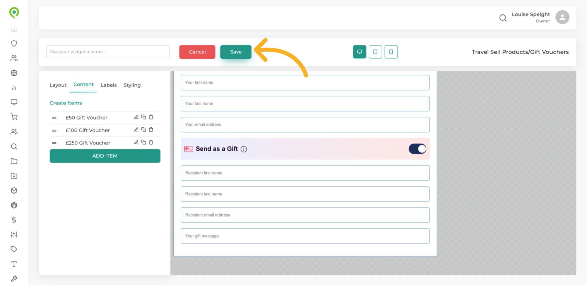 Once you have added all your voucher amounts you can click Save