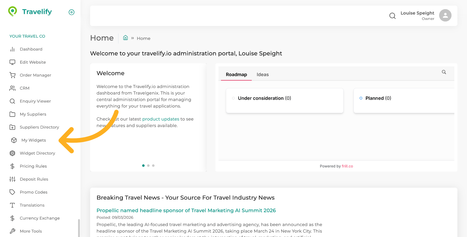 Access Widgets Section