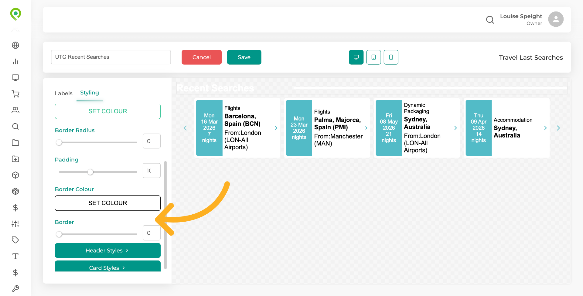 Make any styling changes