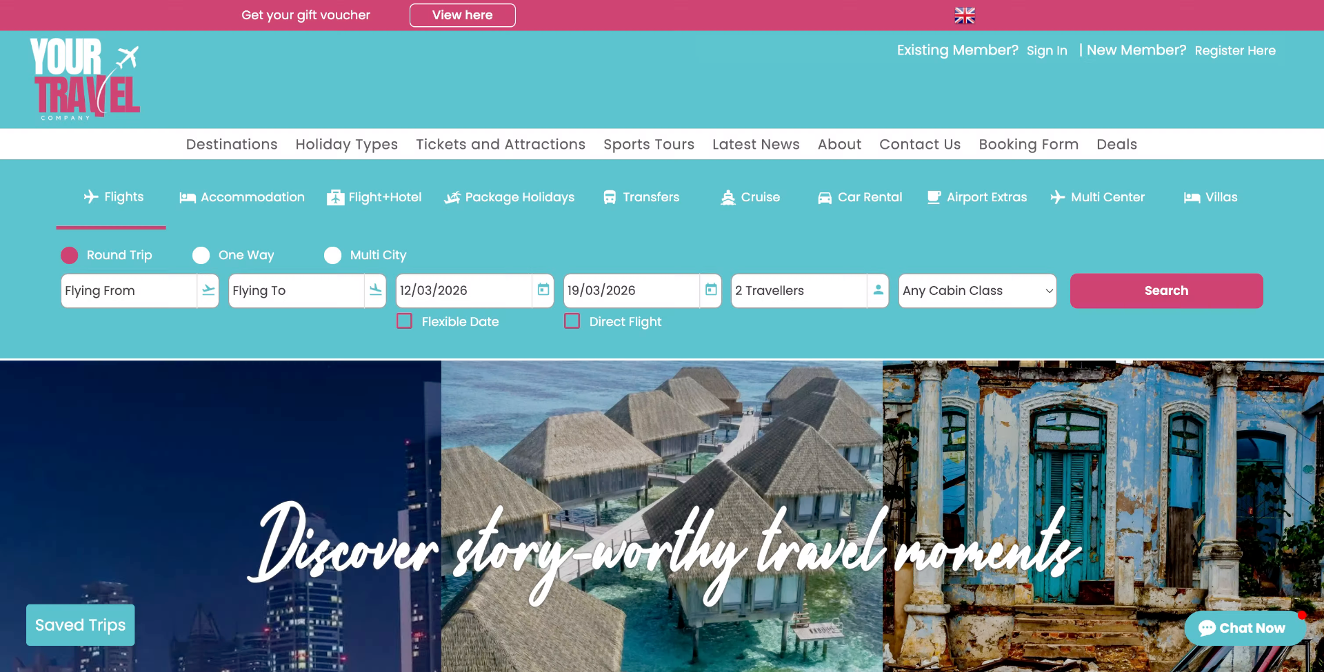 This is how our site looks before a search has been made
