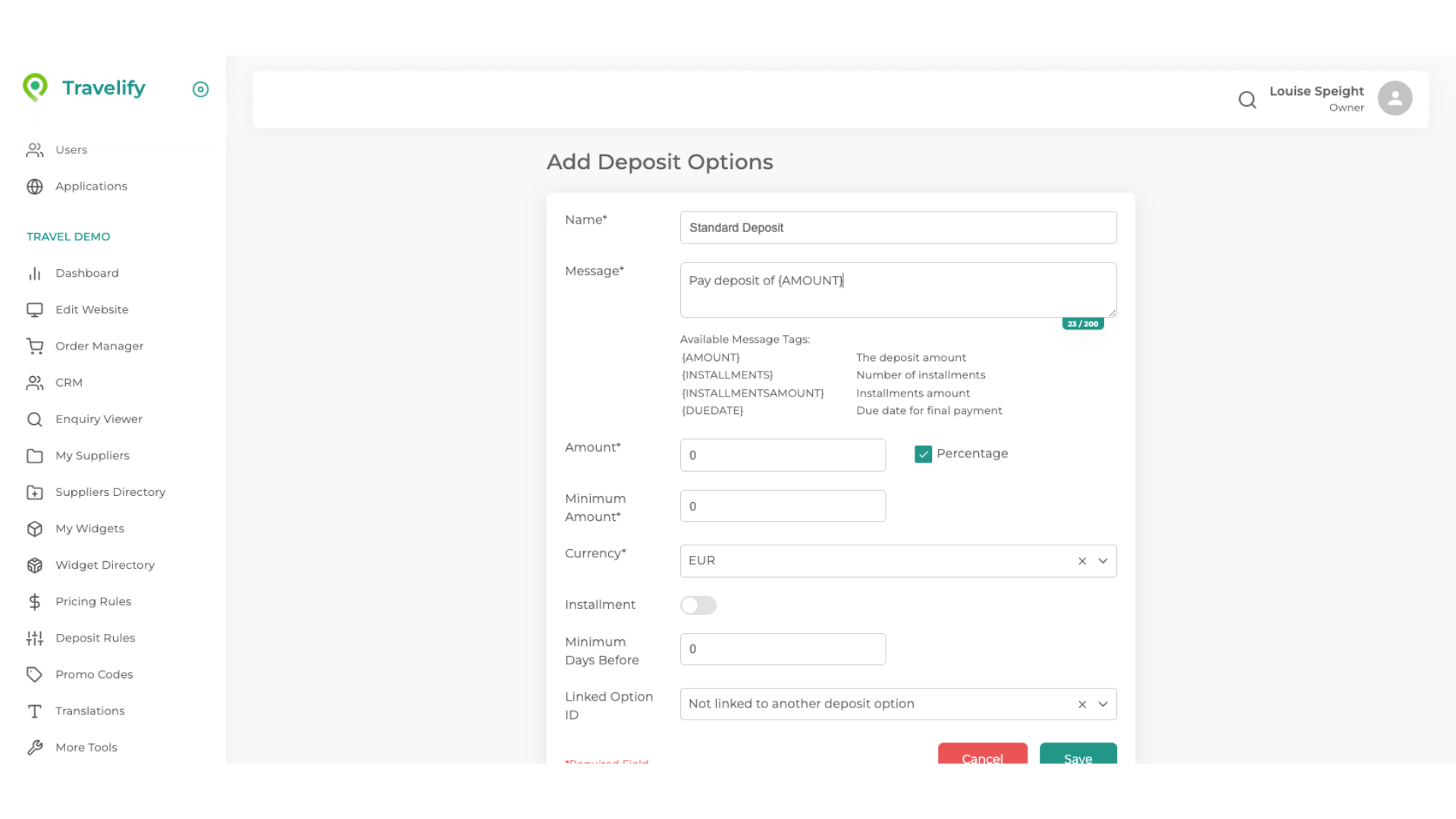 Ensure there is a space before {AMOUNT}'
