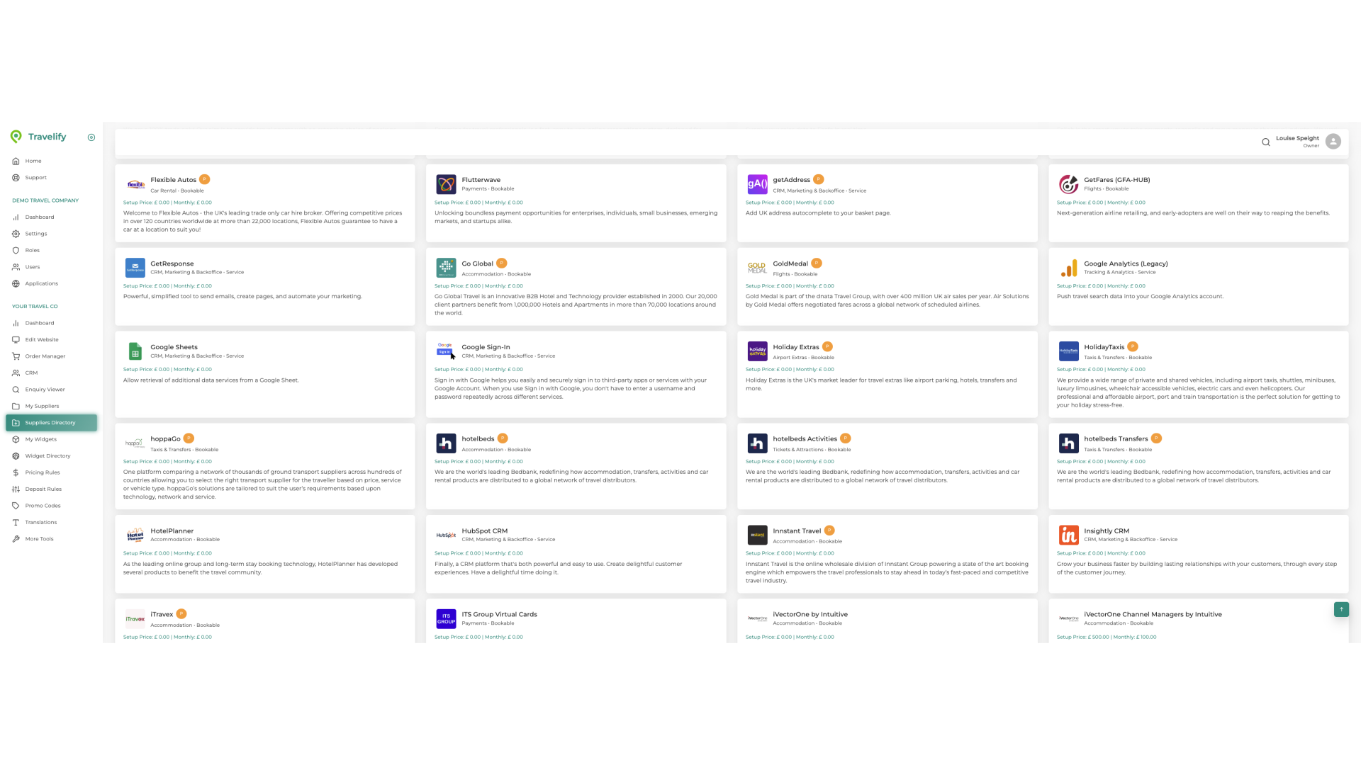 The Supplier Directory is listed in alphabetical order,  search box or use tabs
