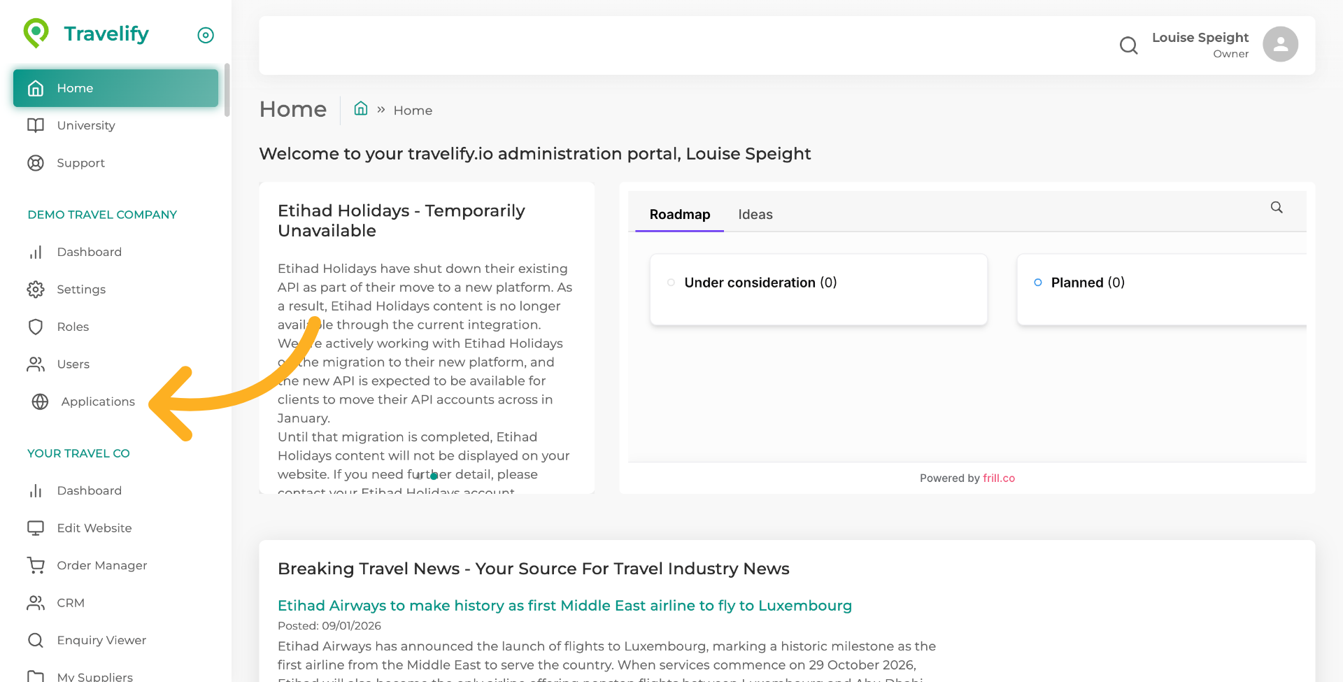 Navigate to Applications Menu