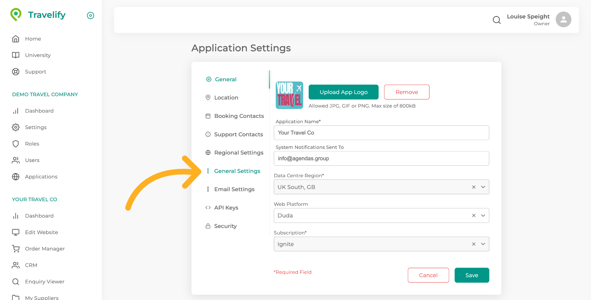 Access General Settings
