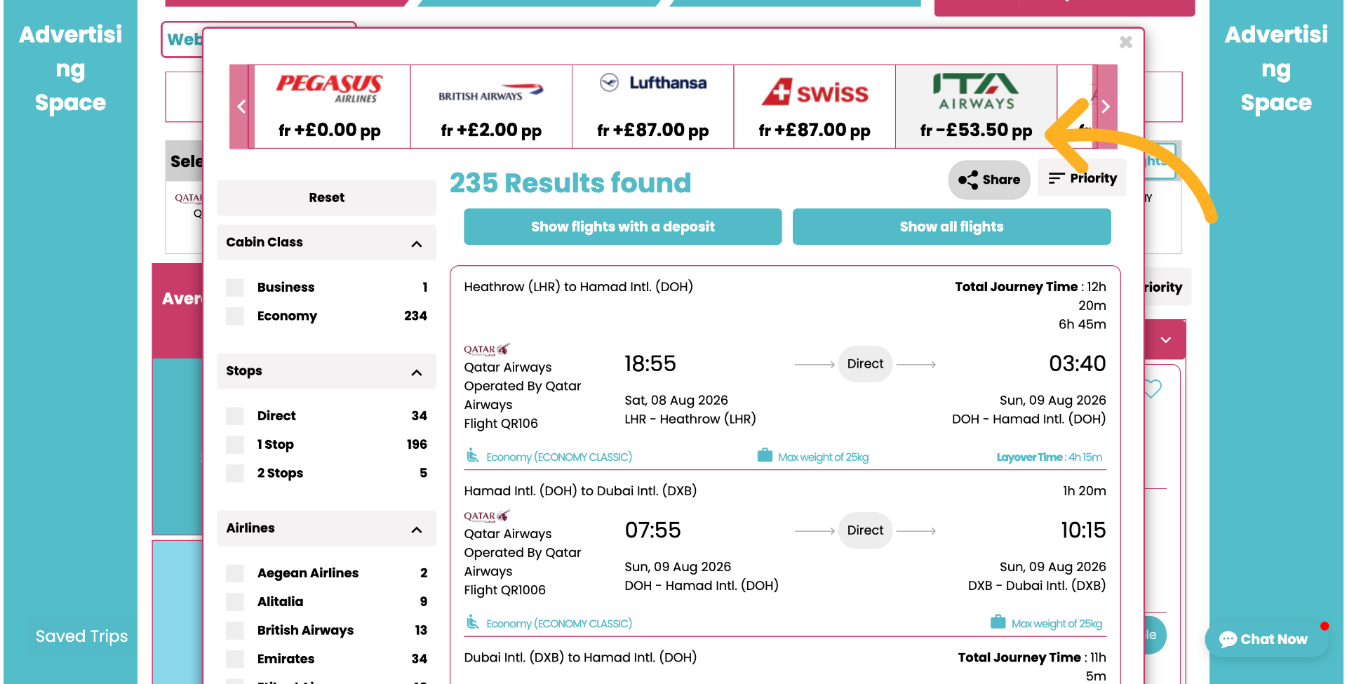 Select Alternative Flight