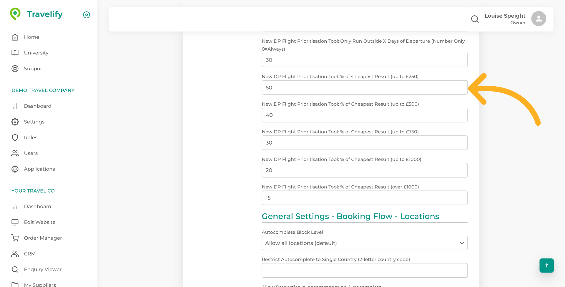 You will see several price bands