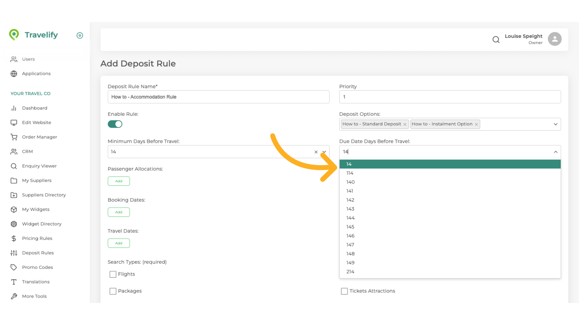 Make selection from the dropdown