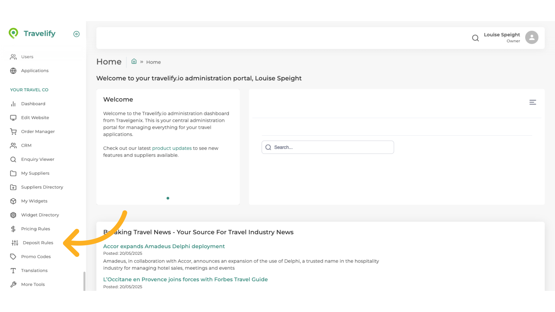 Click 'Deposit Rules'