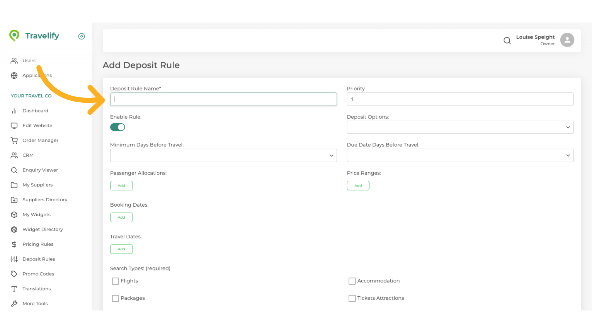 Click here to give the Rule a recognisable name