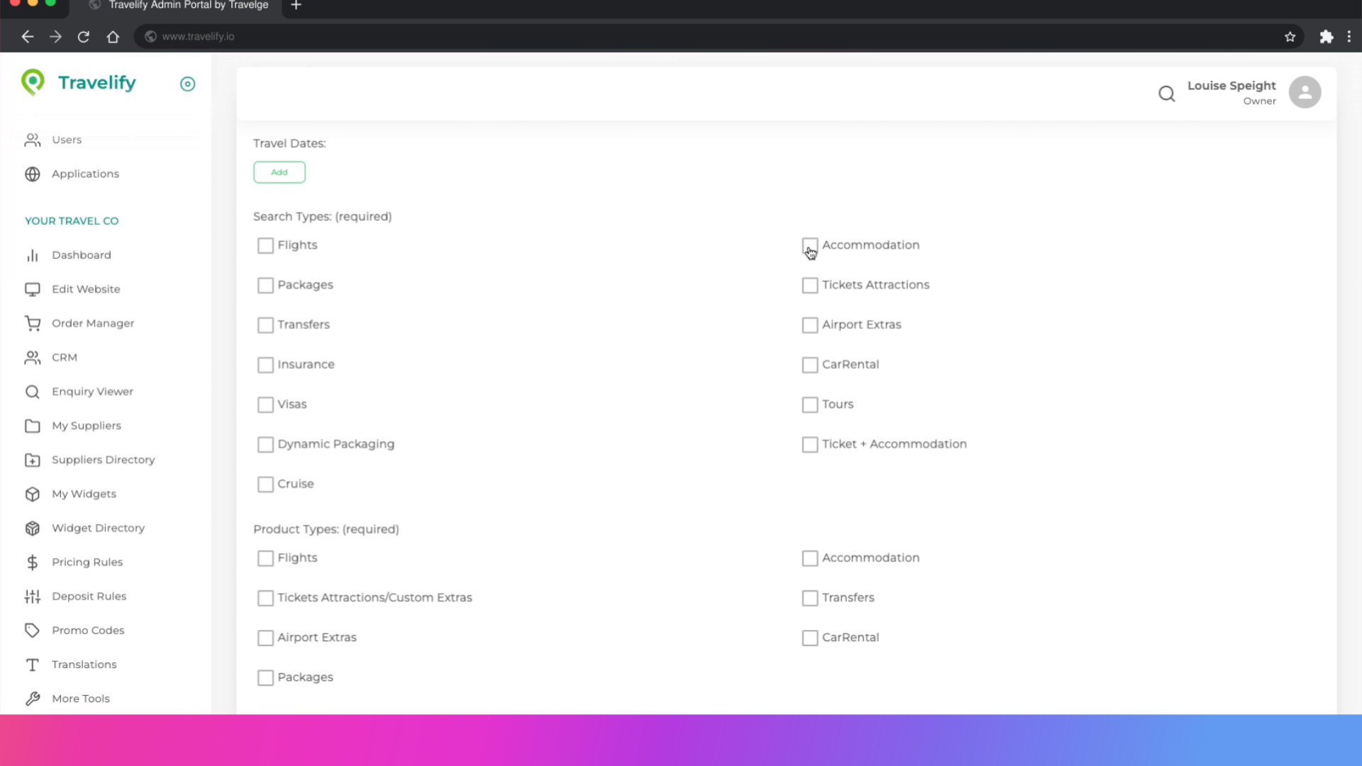 Check Accommodation box