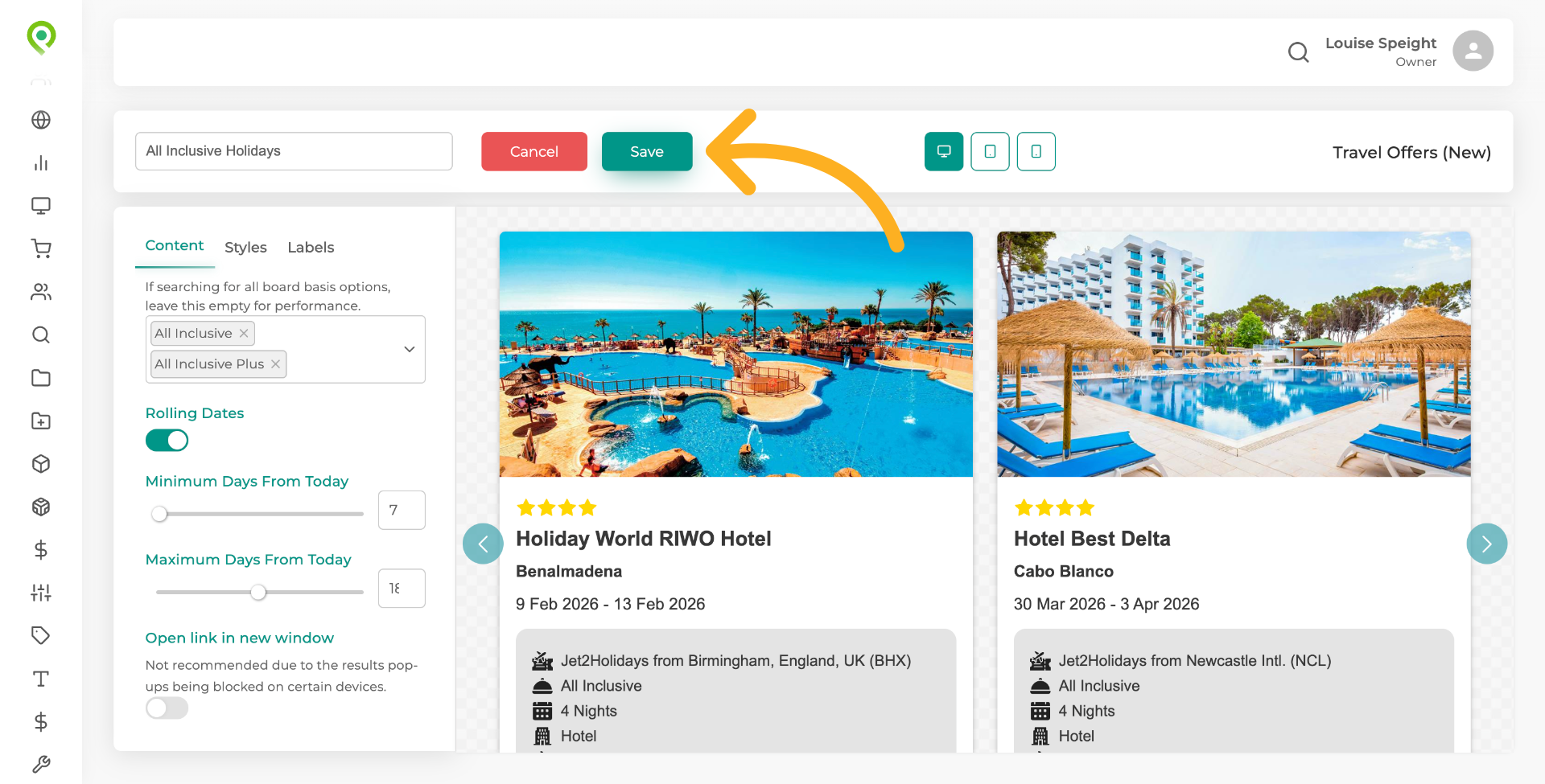 Once you have completed all your fields you can save the Offers