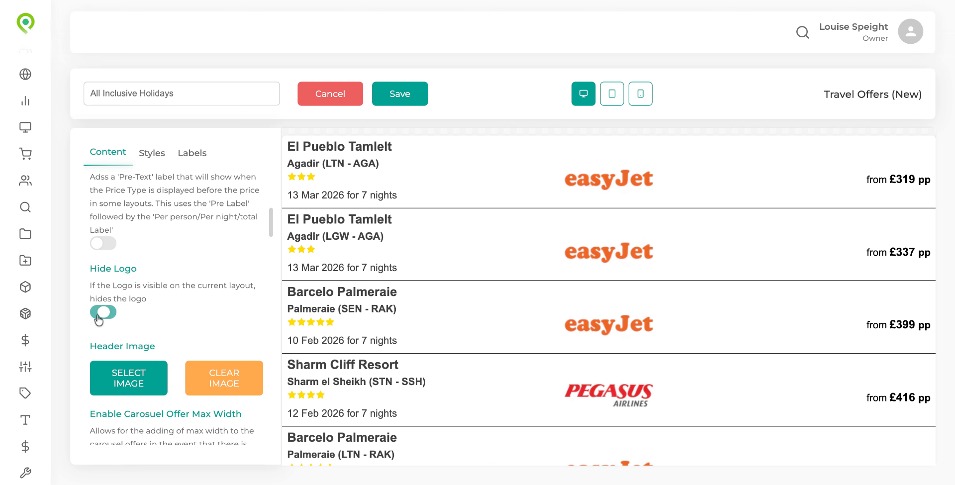 Example with logos displayed