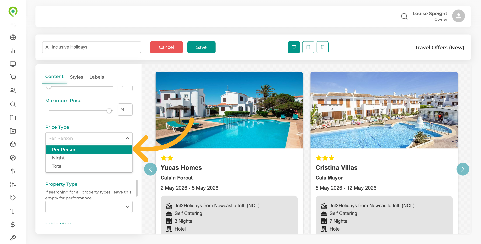 Select from the dropdown how you want the price to be shown
