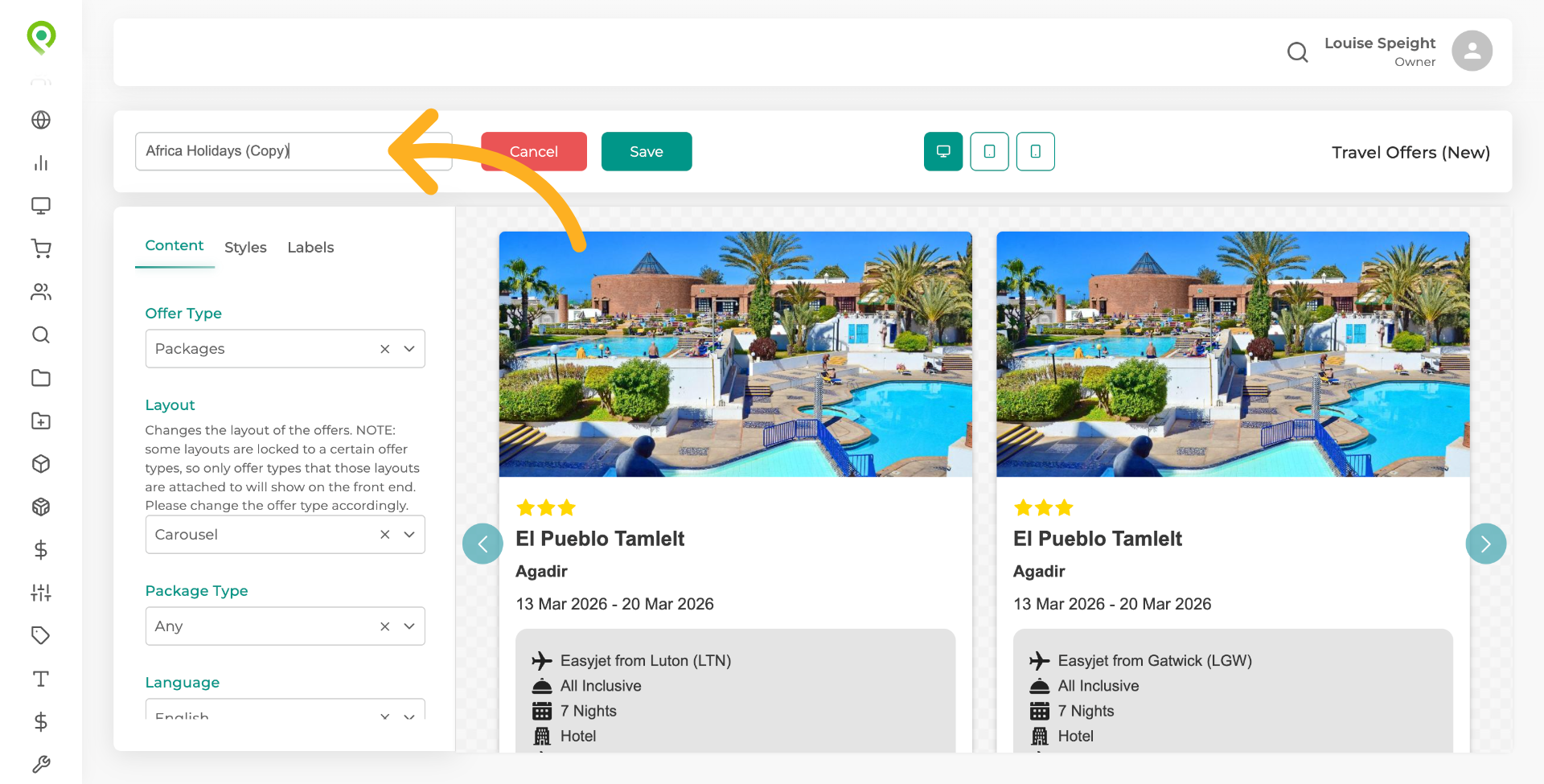  Here you can give your offer an identifiable name