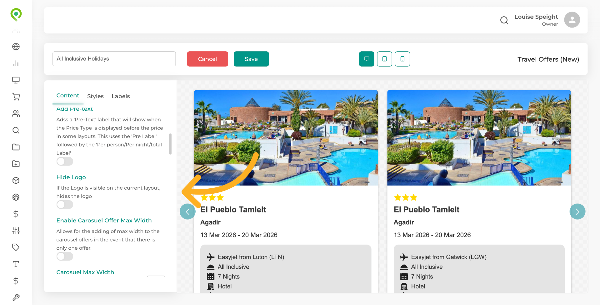 By checking this button you can hide logos