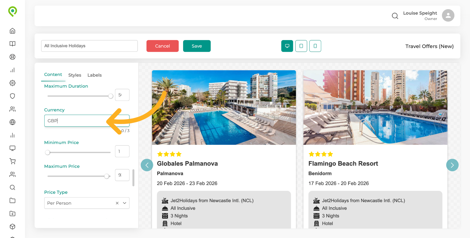Select Currency Option