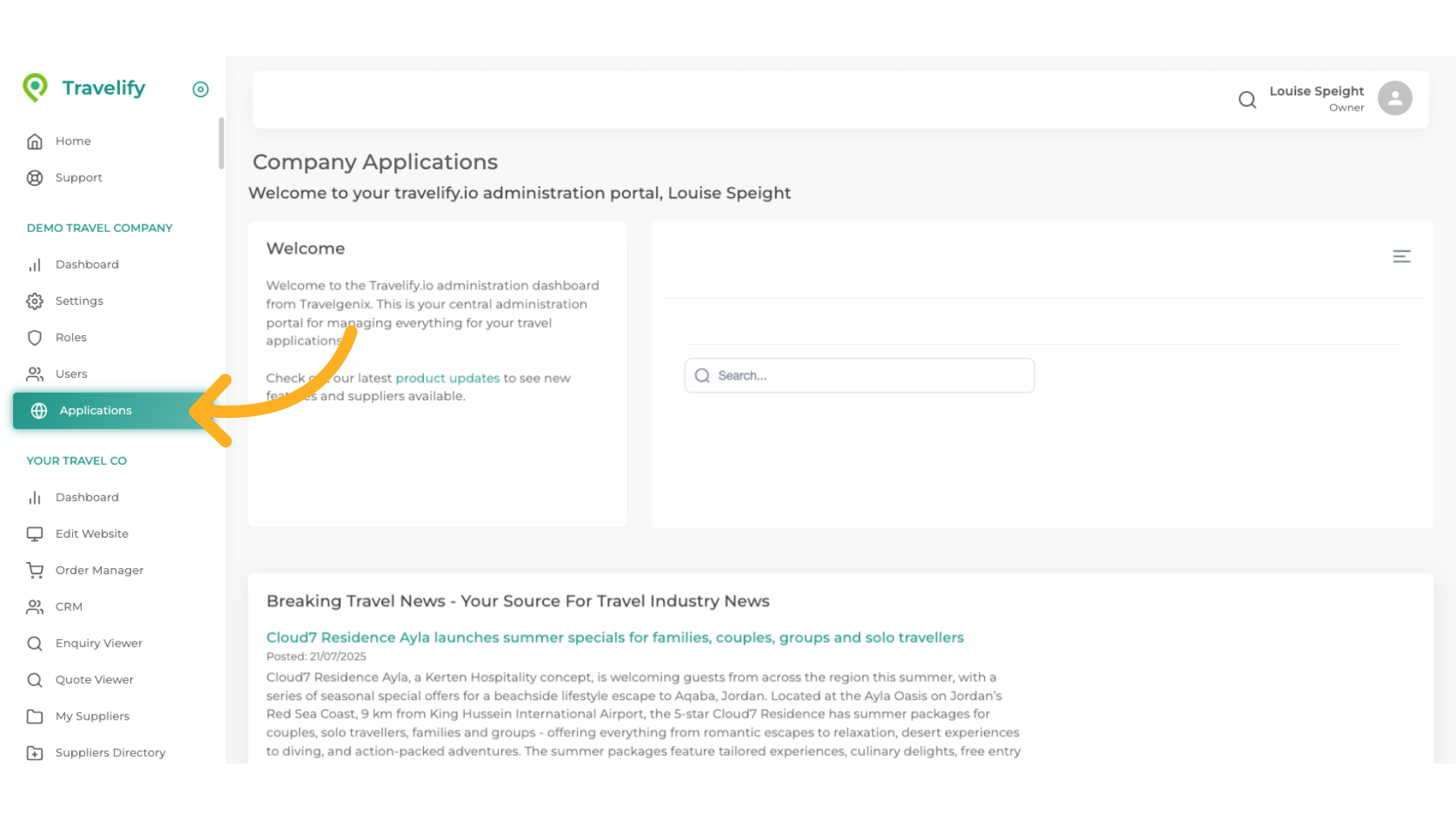 Click 'Applications'