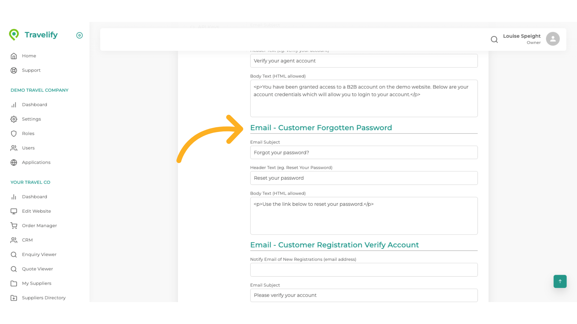 Scroll down to Customer Forgotten Password