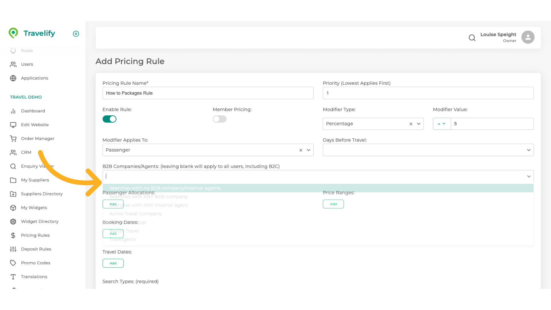 Here you decide who the Rule applies to