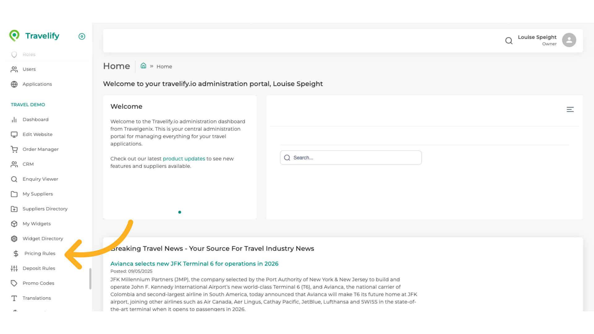Click 'Pricing Rules'