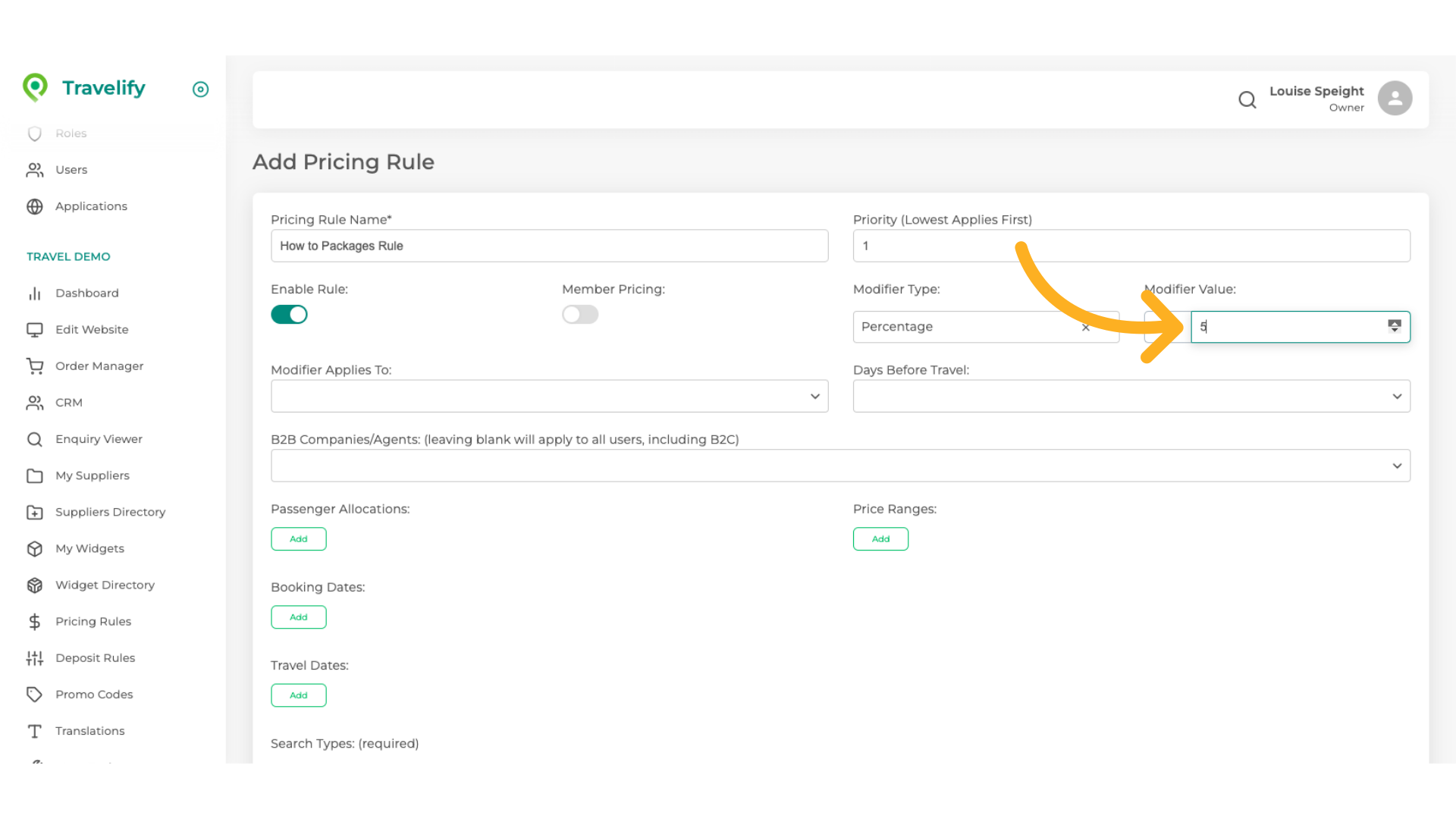 Here you decide the additional price, or discount you wish to apply
