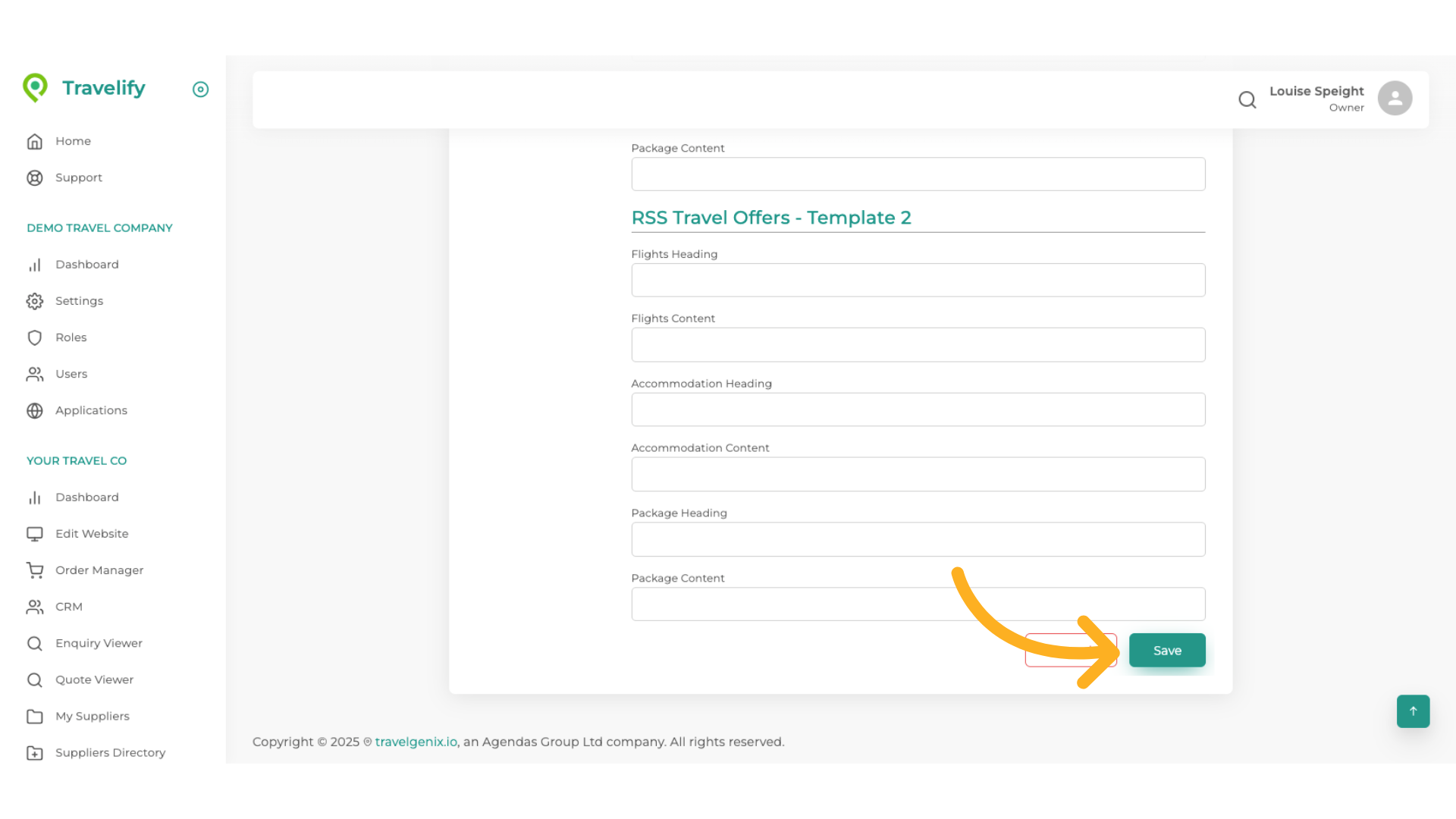Scroll right through to the bottom to'Save'