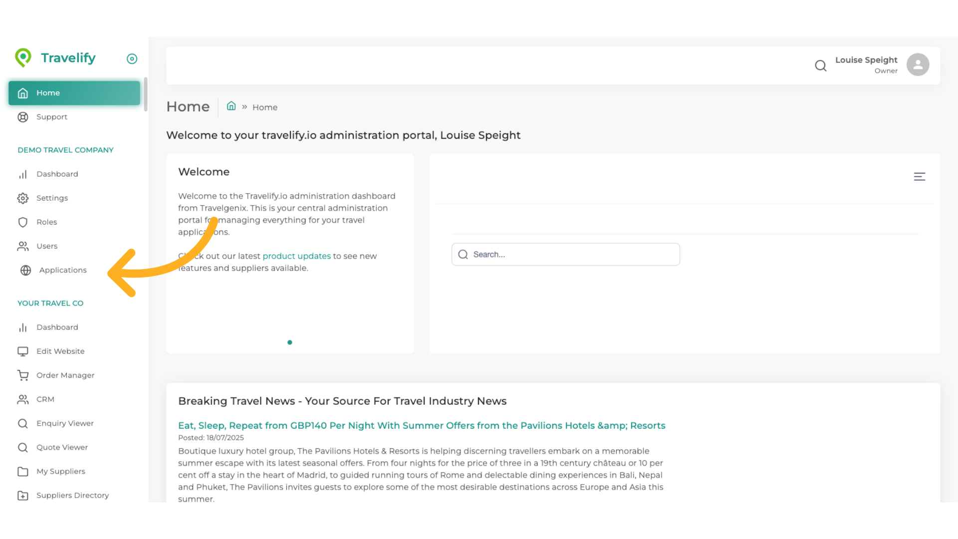 Click 'Applications'