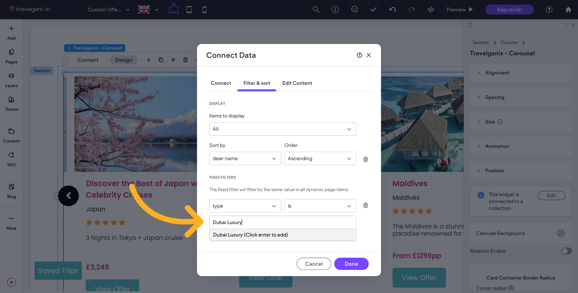 Enter the wording exactly