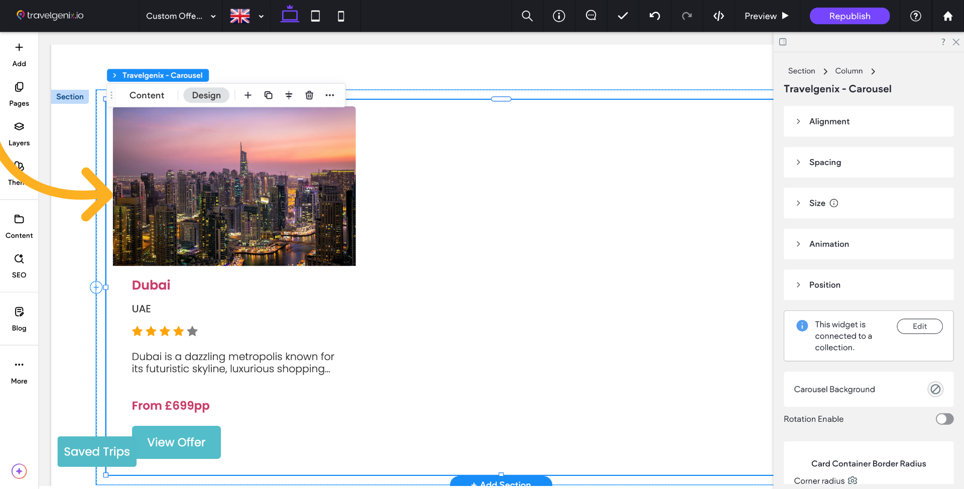 Your offer should now appear