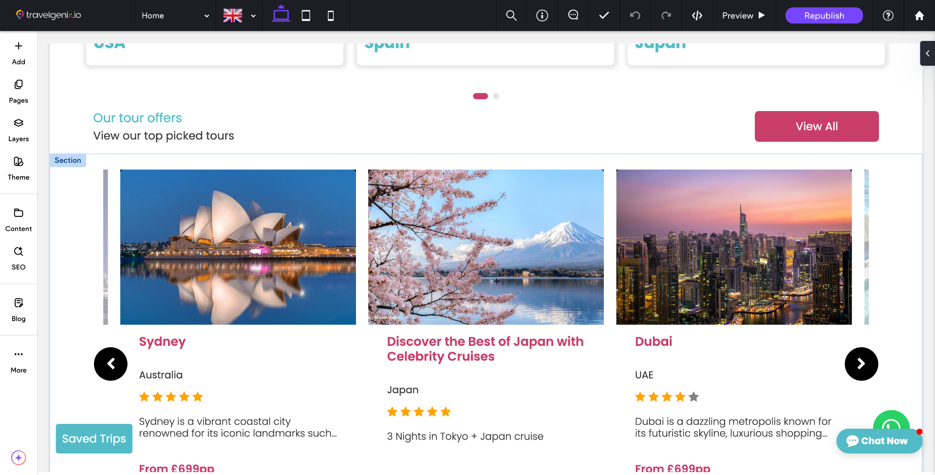 Now switch over to your site editor in Duda