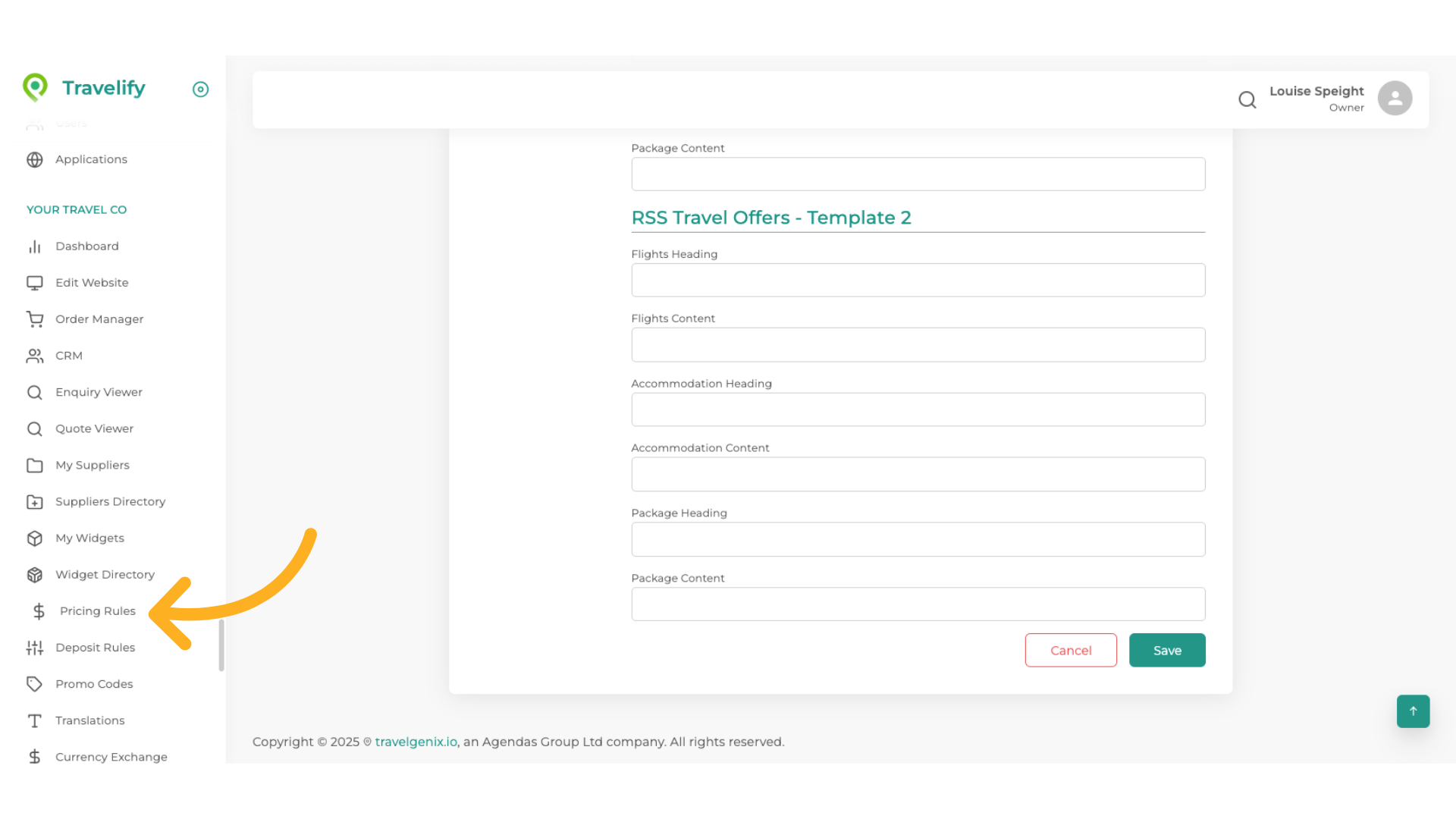 Click 'Pricing Rules'