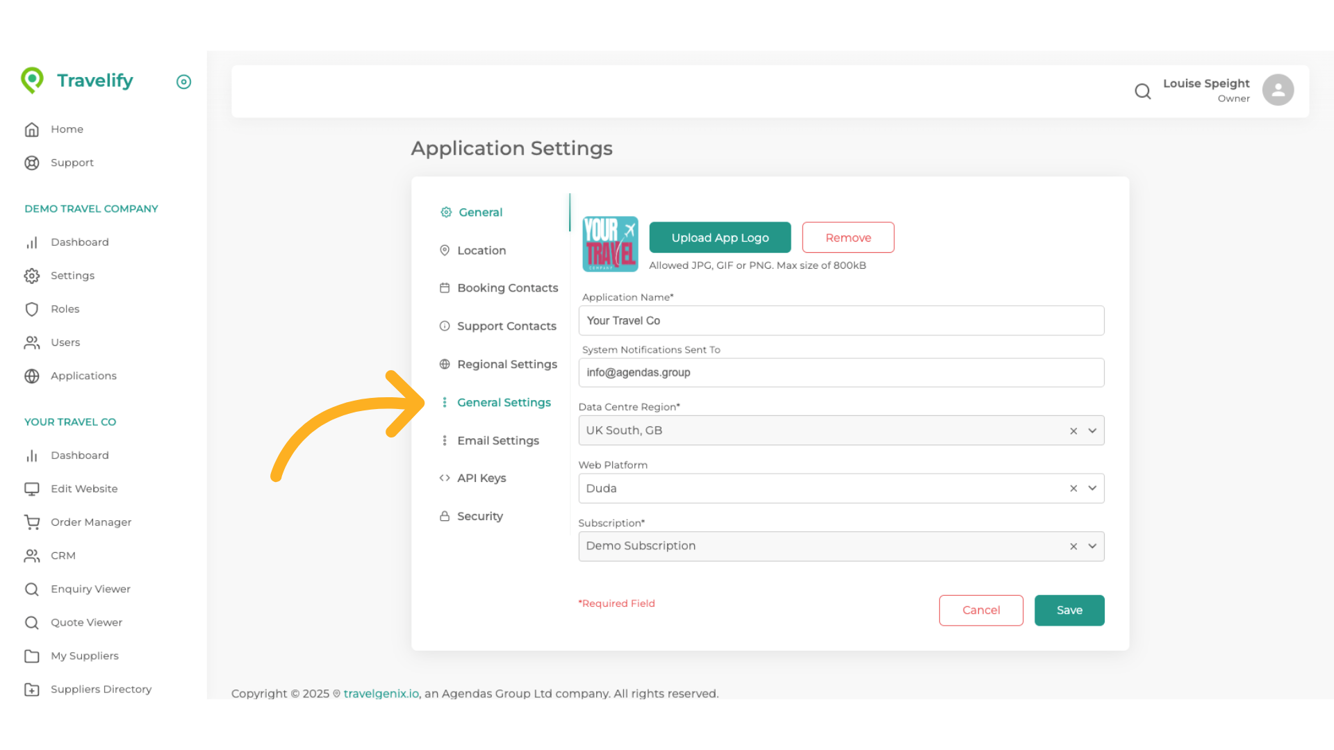 Click 'General Settings'