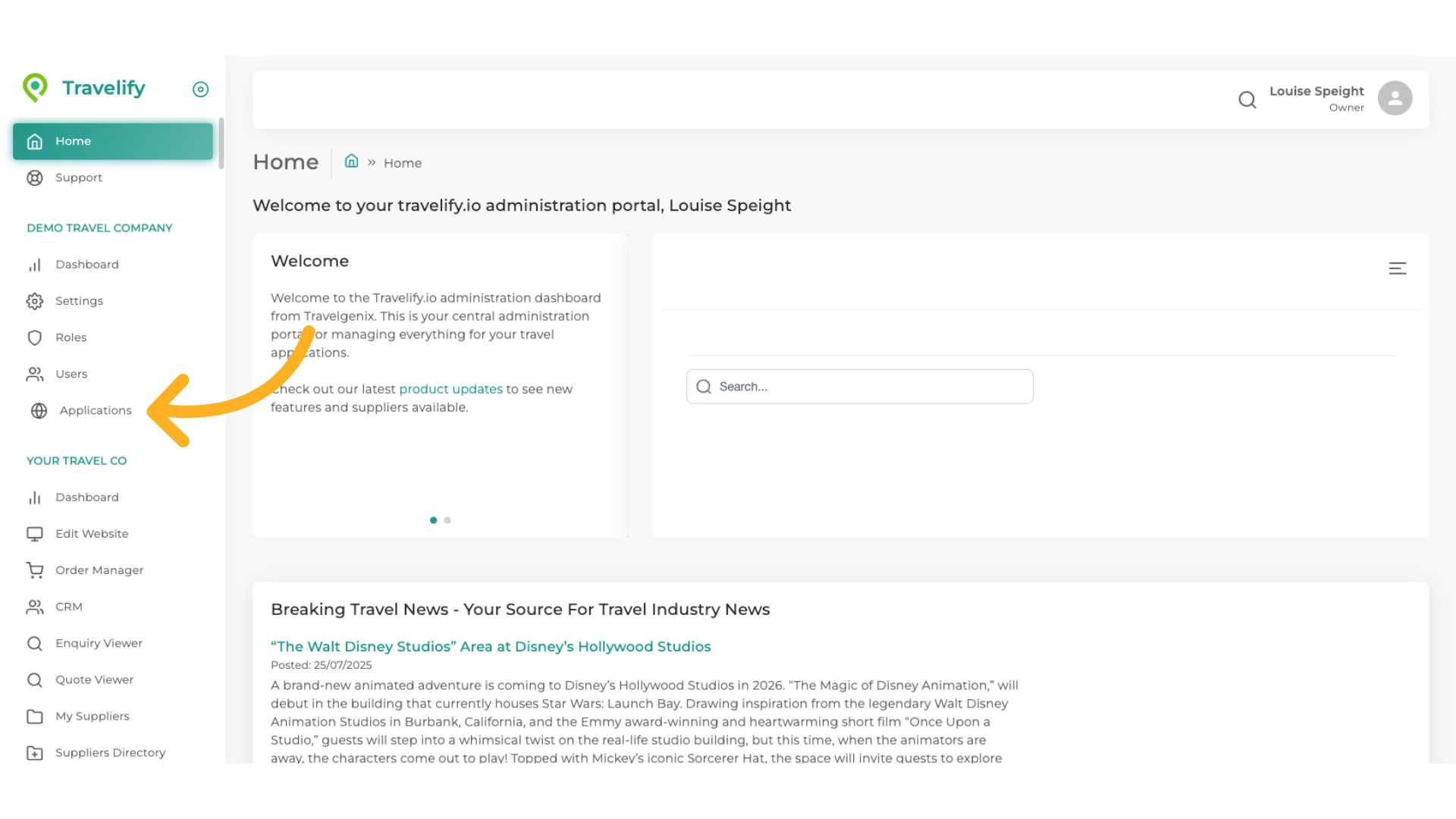 Click 'Applications'