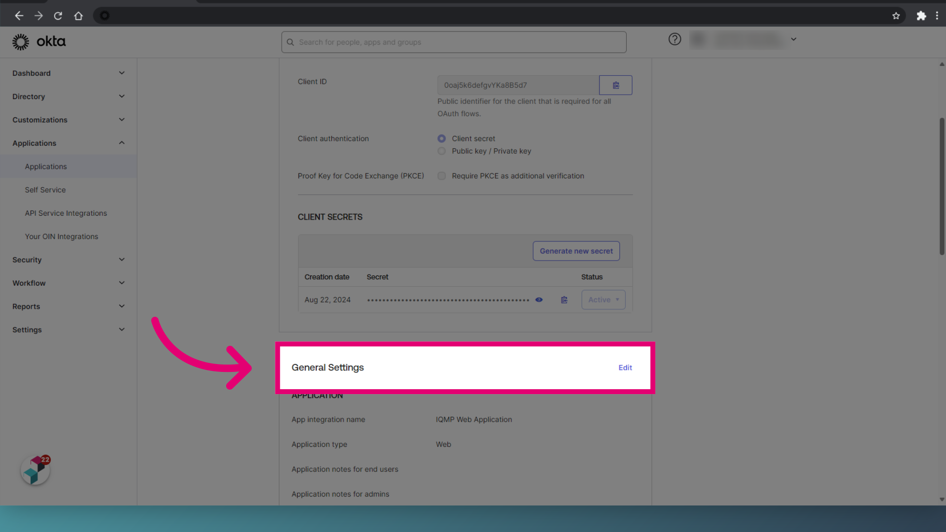 Click 'General Settings'