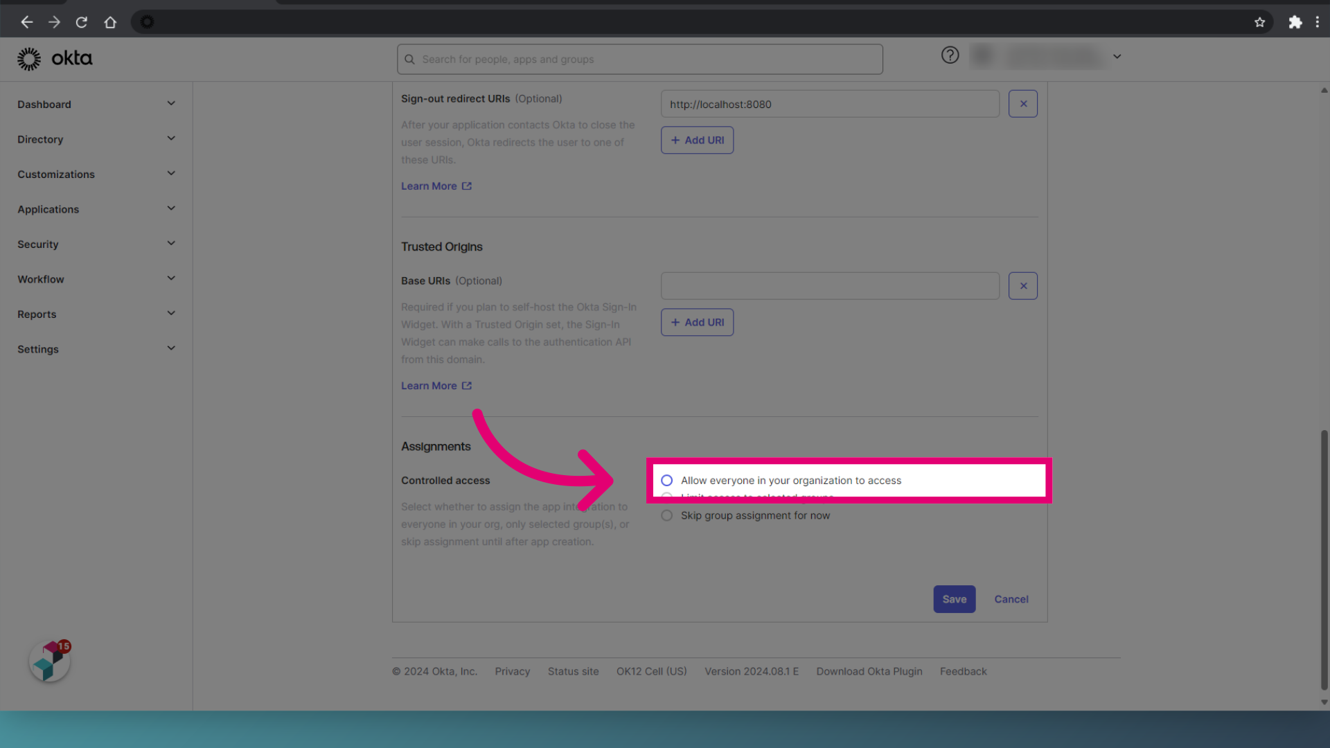 Enable 'Allow everyone in your organization to access'