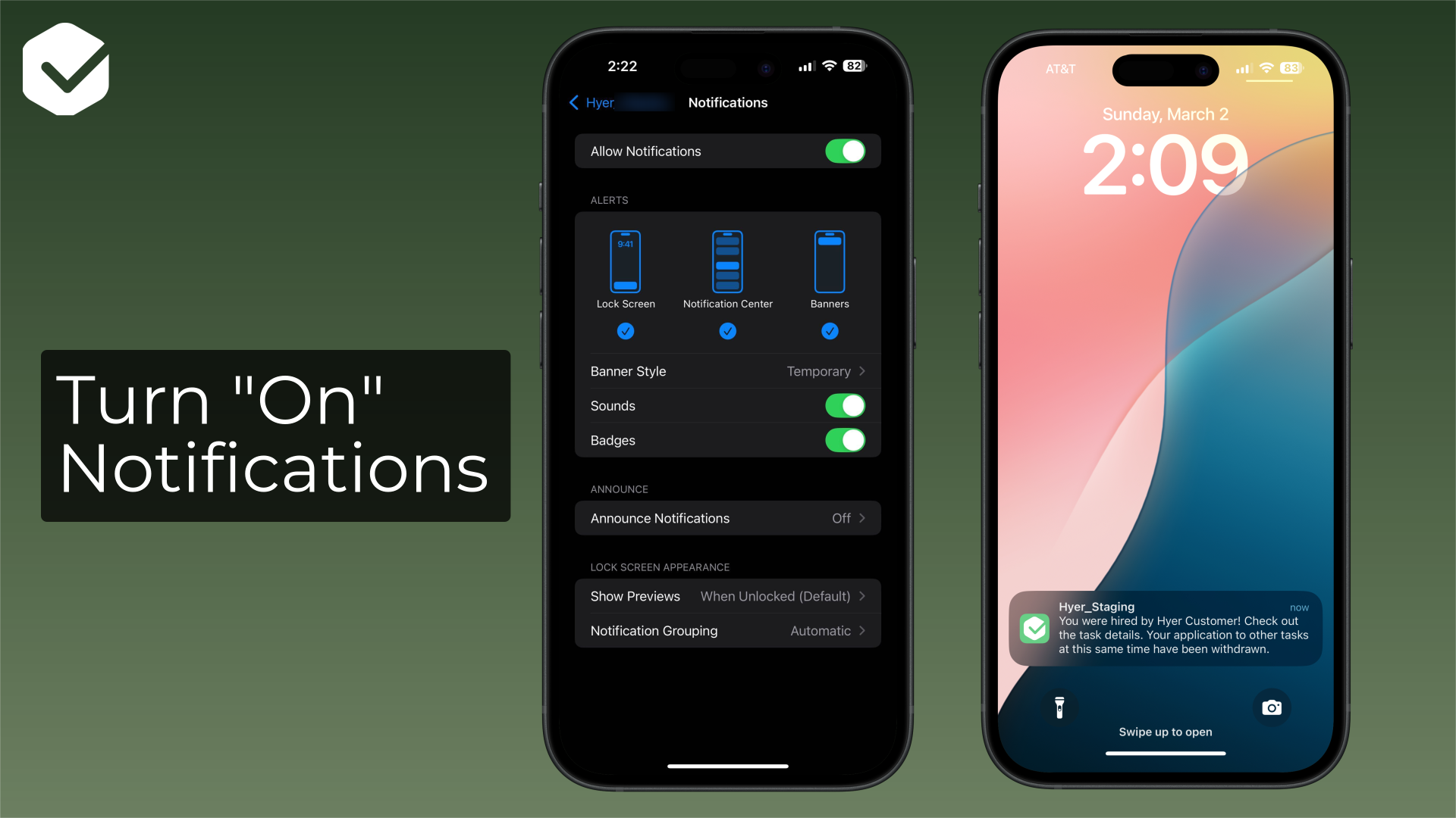 Turn 'On' Notifications