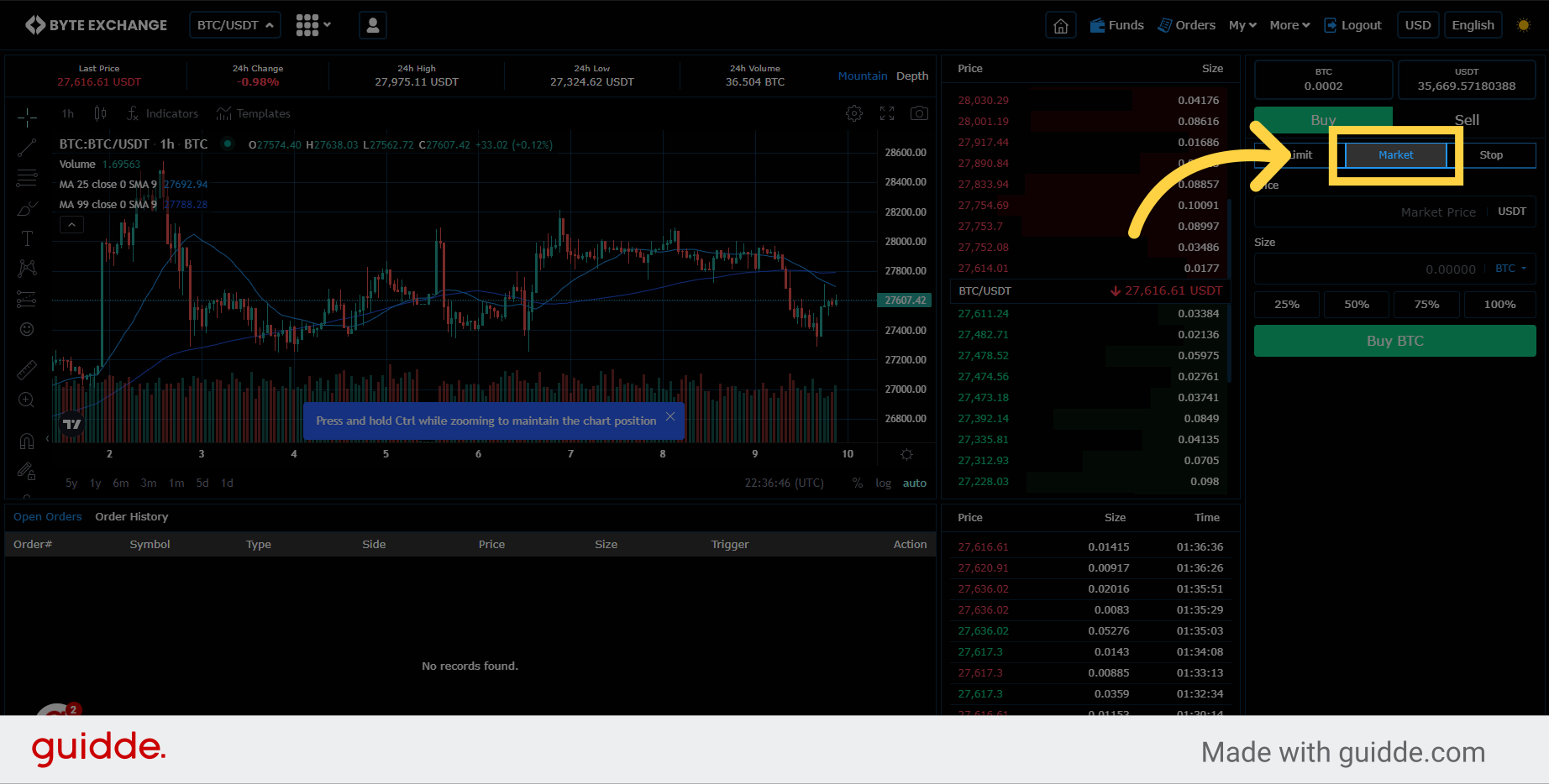 Select Market Order