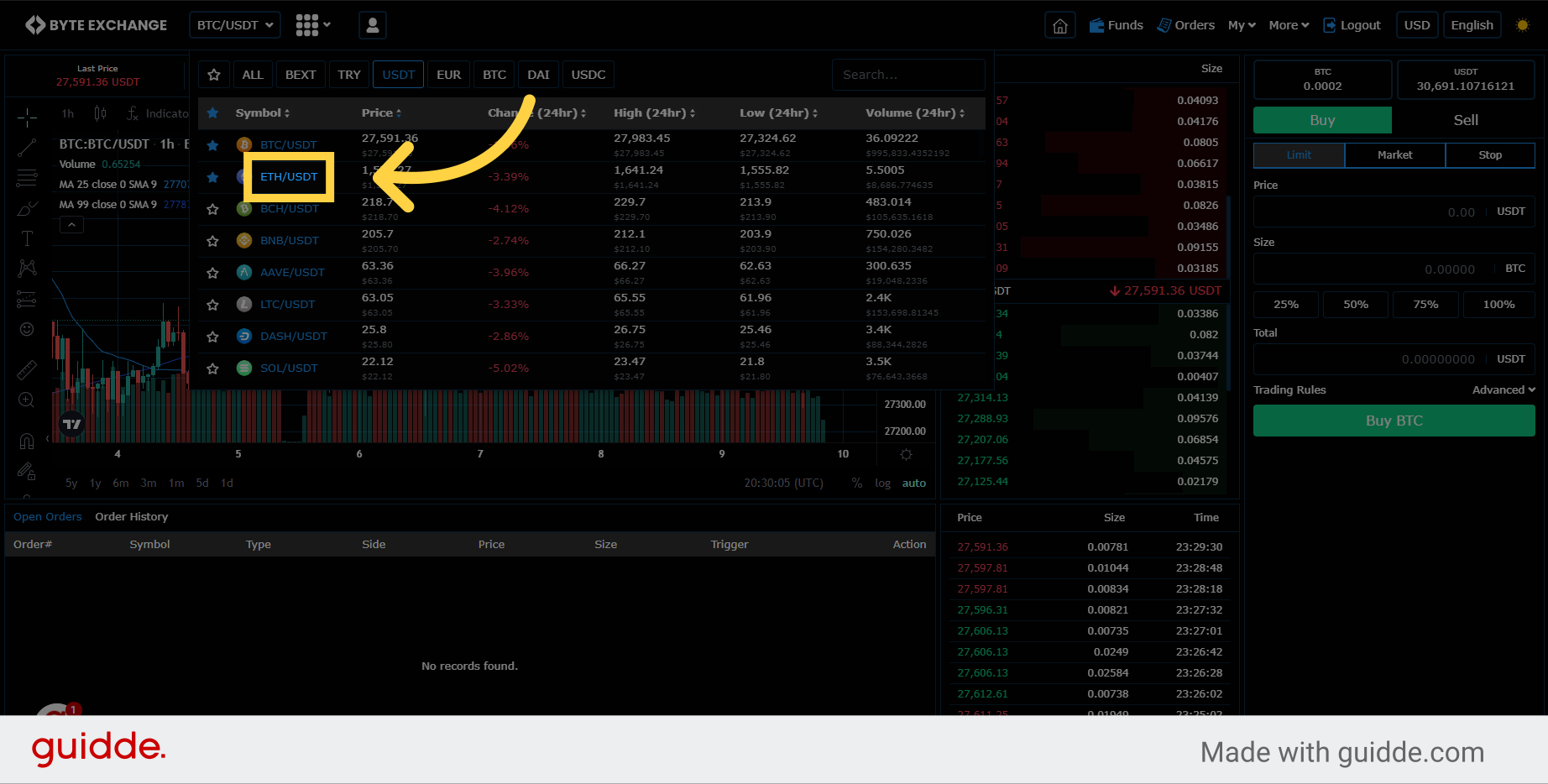 Select Trading Pair