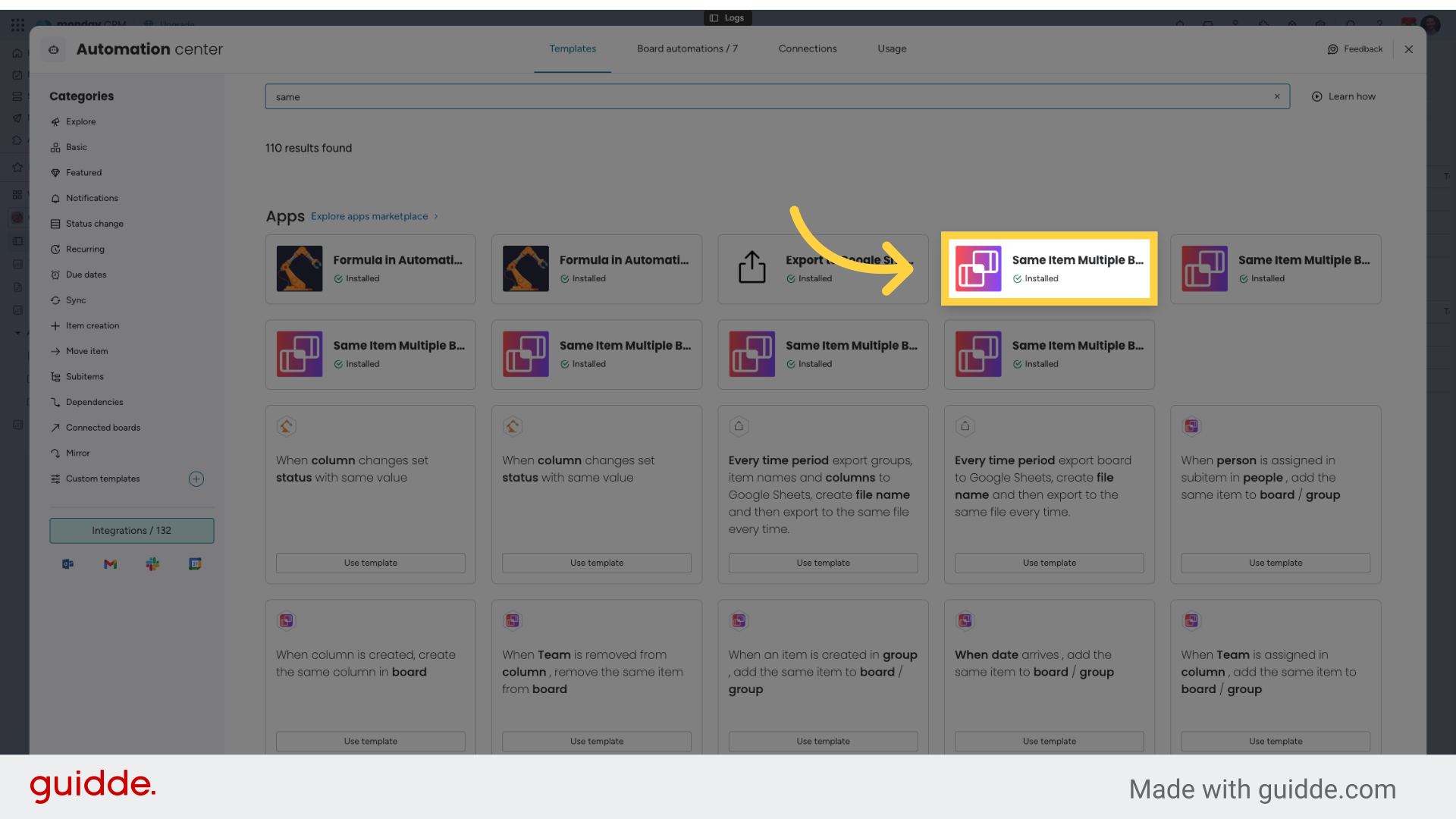 Search for 'Same Item Multiple Boards'