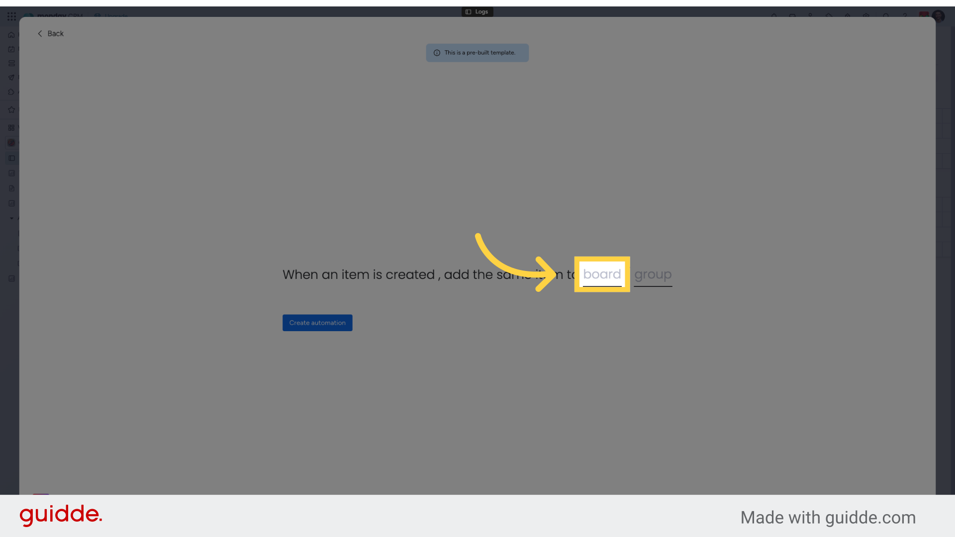 Click 'board'
