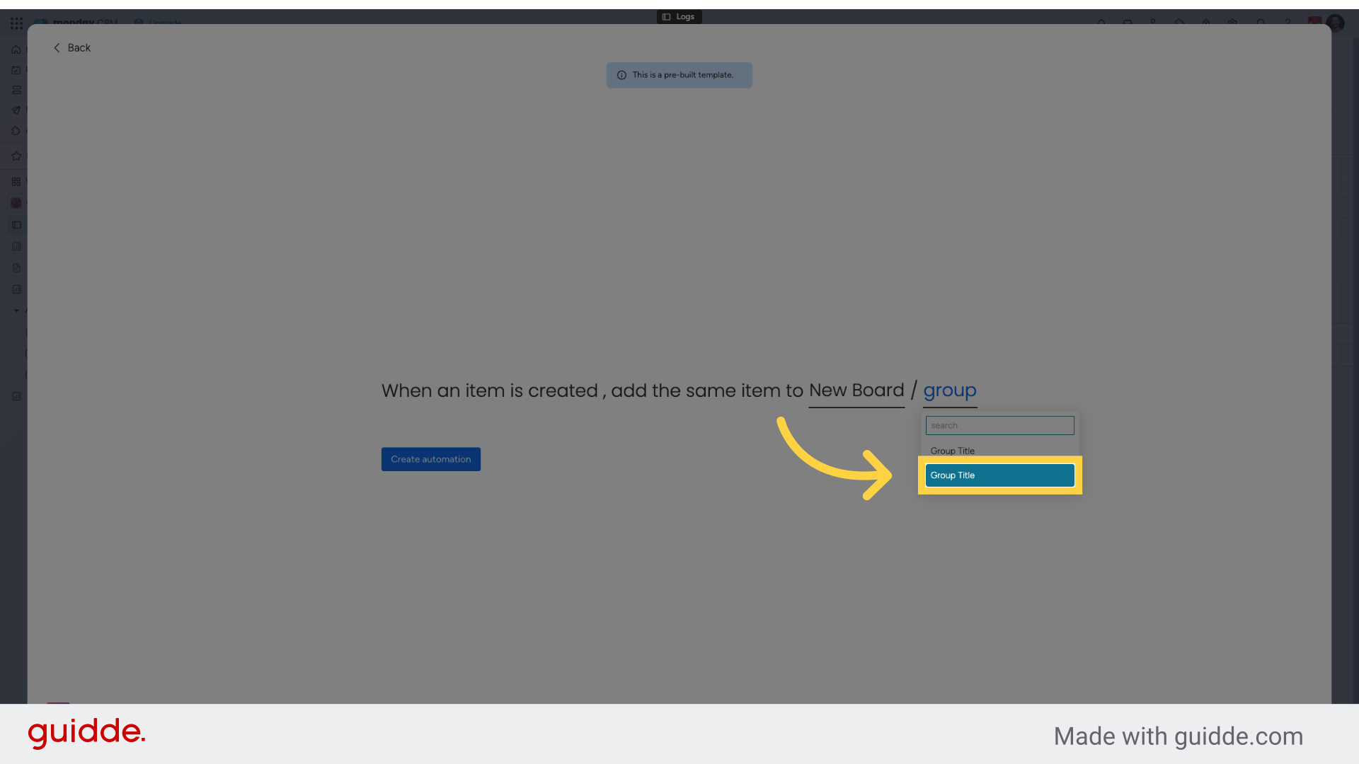 Click 'Group Title'