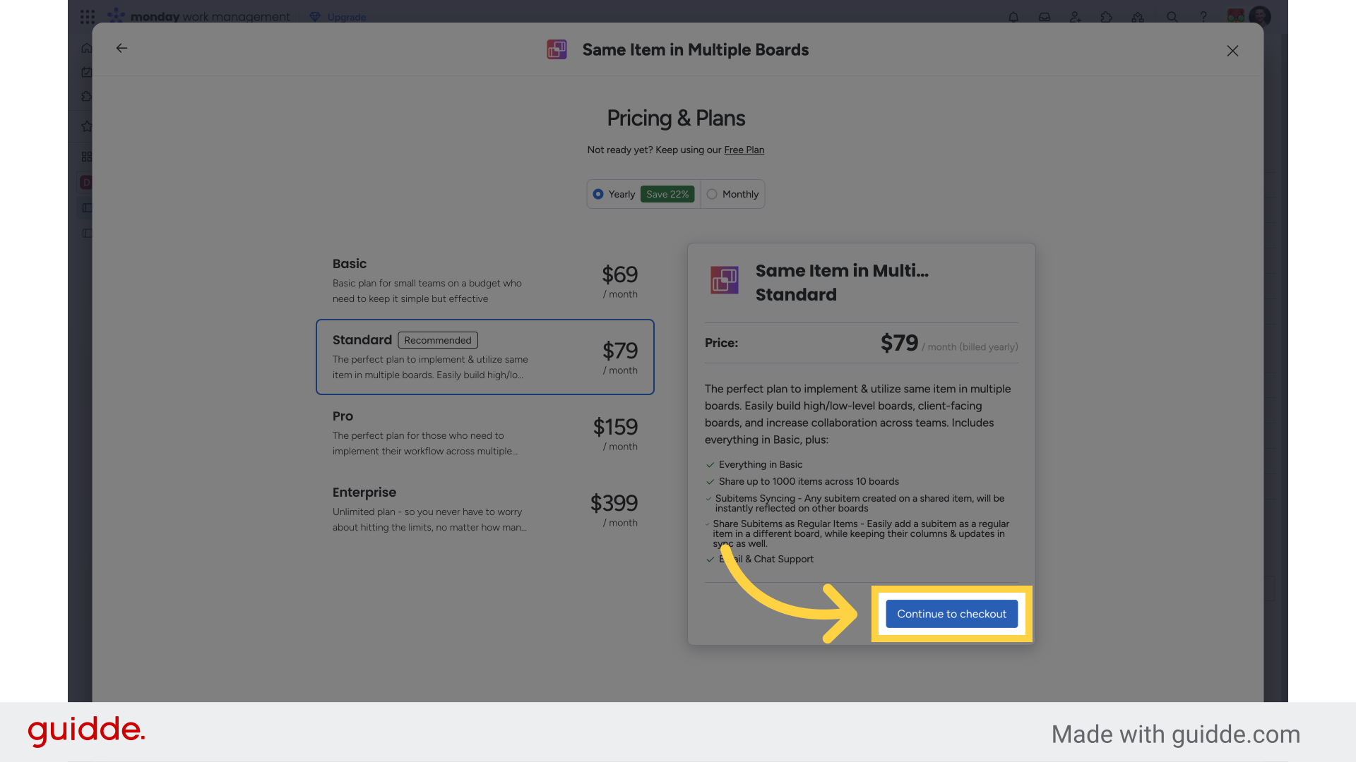 Click 'Continue to checkout'